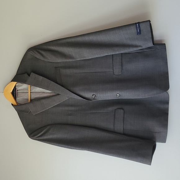 Tommy Hilfiger Gray Wool Blend Stretch Sport Coat Blazer 44 Long and Regular - Picture 4 of 9